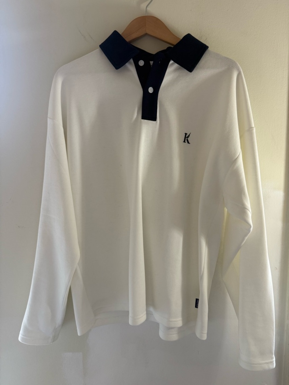Nautica White Polo with Navy Trim and Orange Accent